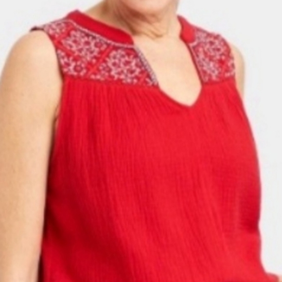 Beautiful Brand New Knox Rose Red Sleeveless Top. Size XL. NWT. - Picture 3 of 13